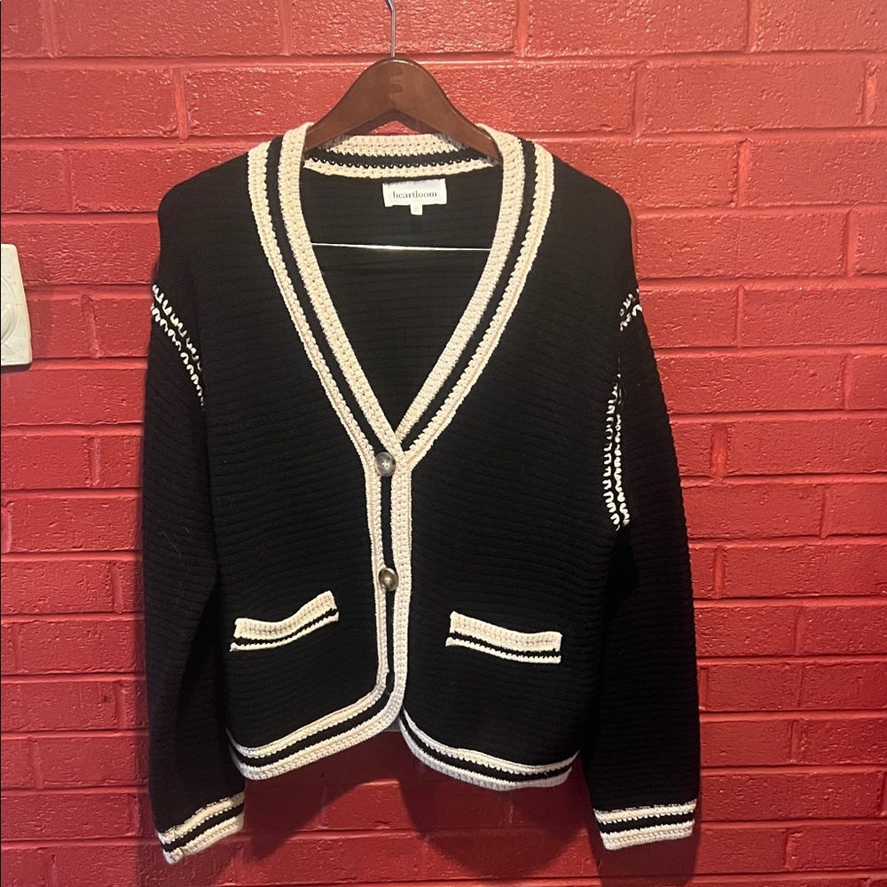 Heartloom Black and Cream Women's Cardigan